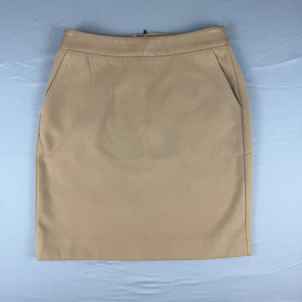 Cabi Straight &‎ Pencil Skirt Women's 4 Camel Faux Wool/Leather Textured Skirt
